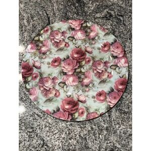 Baum Bros Formalities Pink Rose Chintz Dinner Plate 10.75" Gold Trim